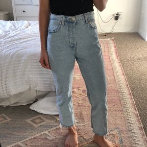Zara High Waisted Cropped Jeans